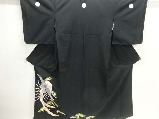 尾長鶏模様刺繍留袖（比翼付き）